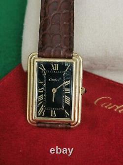 Cartier Tank Jumbo Stepped Very Rare NEW YORK Edition Black Dial