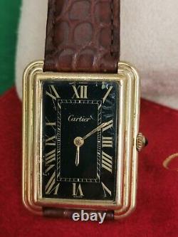 Cartier Tank Jumbo Stepped Very Rare NEW YORK Edition Black Dial