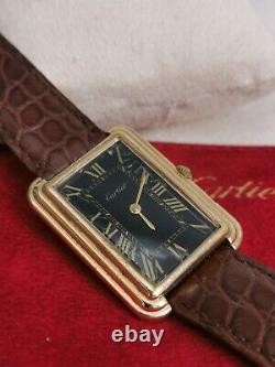 Cartier Tank Jumbo Stepped Very Rare NEW YORK Edition Black Dial