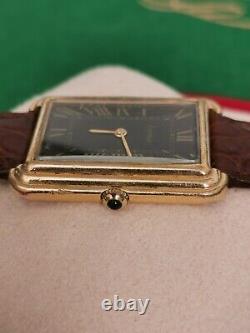 Cartier Tank Jumbo Stepped Very Rare NEW YORK Edition Black Dial