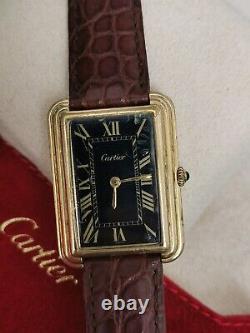 Cartier Tank Jumbo Stepped Very Rare NEW YORK Edition Black Dial