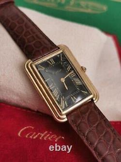 Cartier Tank Jumbo Stepped Very Rare NEW YORK Edition Black Dial