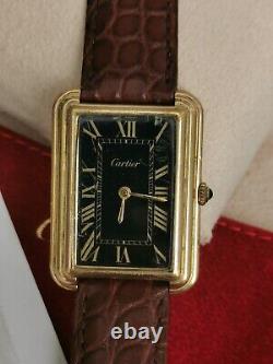 Cartier Tank Jumbo Stepped Very Rare NEW YORK Edition Black Dial