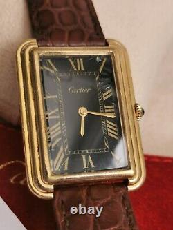 Cartier Tank Jumbo Stepped Very Rare NEW YORK Edition Black Dial