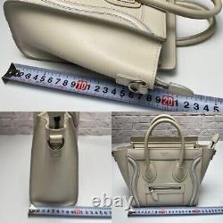 Celine Luggage Nano Shopper White Colorful Stitching Limited edition Very rare K