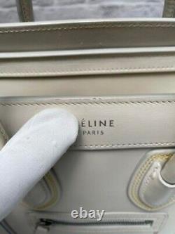 Celine Luggage Nano Shopper White Colorful Stitching Limited edition Very rare K