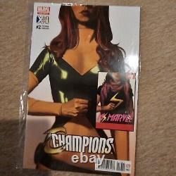 Champions #2 Variant Cover Jean Grey & Ms Marvel Xci Very Rare In Spanish