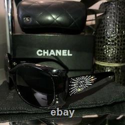 Chanel Sunglasses Black 6026-B Limited Edition Swarovski Crystal VERY RARE