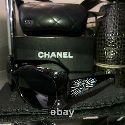 Chanel Sunglasses Black 6026-B Limited Edition Swarovski Crystal VERY RARE