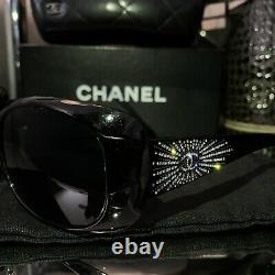 Chanel Sunglasses Black 6026-B Limited Edition Swarovski Crystal VERY RARE