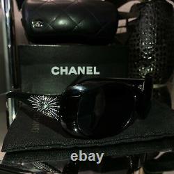 Chanel Sunglasses Black 6026-B Limited Edition Swarovski Crystal VERY RARE