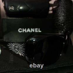 Chanel Sunglasses Black 6026-B Limited Edition Swarovski Crystal VERY RARE