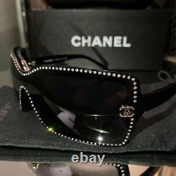Chanel Sunglasses Limited Edition Swarovski Crystal 5065-B Black VERY RARE
