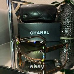 Chanel Sunglasses Limited Edition Swarovski Crystal 5065-B Brown VERY RARE