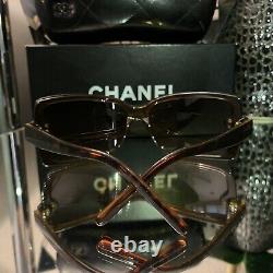 Chanel Sunglasses Limited Edition Swarovski Crystal 5065-B Brown VERY RARE