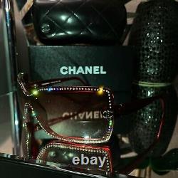 Chanel Sunglasses Limited Edition Swarovski Crystal 5065-B Rube Red VERY RARE