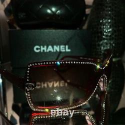 Chanel Sunglasses Limited Edition Swarovski Crystal 5065-B Rube Red VERY RARE