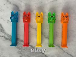 Complete Set of 5 Crystal K-9 PEZ Very Rare Limited Edition Color Variations