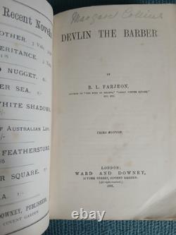 DEVLIN THE BARBER 1888 BOOK B. L FARJEON Third Edition. VERY RARE