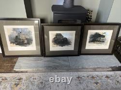 David shepherd limited edition Guildford steam sheds trilogy very rare Framed