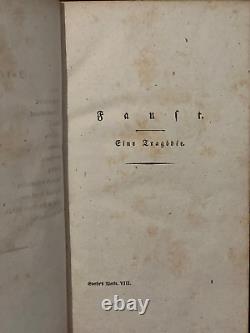 Faust by Johann von Goethe FIRST EDITION 1808 with The Works 1806-1810 VERY RARE