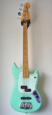 Fender Mustang PJ bass. Rare very limited edition in surf pearl. Unused and mint