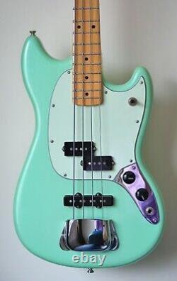 Fender Mustang PJ bass. Rare very limited edition in surf pearl. Unused and mint