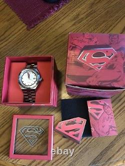 Fossil Watch Superman Urban Red LL1036 Limited Edition Very Rare! Hard to find