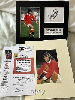 George Best Personally Signed Photo very rare inc COA plus limited Edition Pic