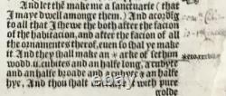 Great Bible Leaf 1539 1st Edition Exodus 2320, Very Rare