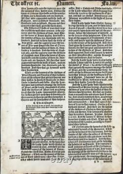Great Bible Leaf 1539, Numbers 2 4, 1st Edition, Very Rare