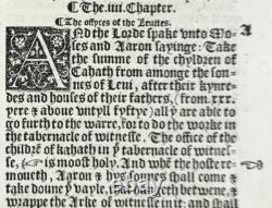 Great Bible Leaf 1539, Numbers 2 4, 1st Edition, Very Rare