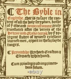 Great Bible Leaf 1539, Numbers 2 4, 1st Edition, Very Rare