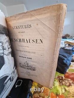Gustave DORE, VERY RARE 1, st Edition illustrated book BARON MUNCHAUSEN FRANCE1862