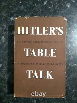 Hitler's Table Talk Very Rare 1953 1st edition Unclipped DJ. Good Condition