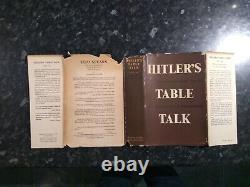 Hitler's Table Talk Very Rare 1953 1st edition Unclipped DJ. Good Condition