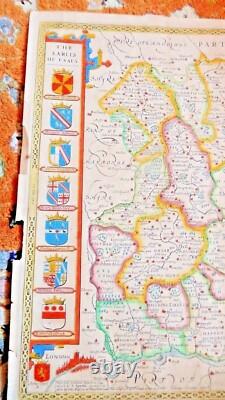 John Speed ESSEX Colchester original VERY RARE 1662 Roger Rea edition loose