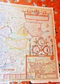 John Speed ESSEX Colchester original VERY RARE 1662 Roger Rea edition loose