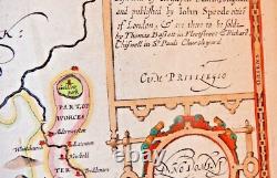 John Speed ESSEX Colchester original VERY RARE 1662 Roger Rea edition loose