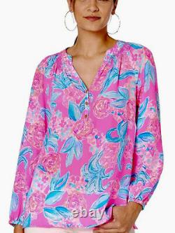 Lilly Pulitzer NWT Elsa Silk Top Pinking Positive Size XL VERY RARE EDITION