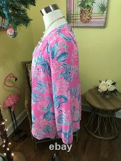 Lilly Pulitzer NWT Elsa Silk Top Pinking Positive Size XL VERY RARE EDITION