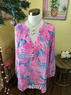 Lilly Pulitzer NWT Elsa Silk Top Pinking Positive Size XL VERY RARE EDITION