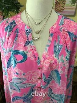 Lilly Pulitzer NWT Elsa Silk Top Pinking Positive Size XL VERY RARE EDITION