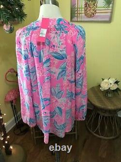 Lilly Pulitzer NWT Elsa Silk Top Pinking Positive Size XL VERY RARE EDITION