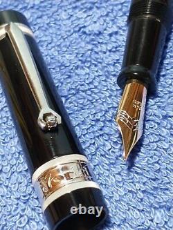 Limited Edition Black Bexley Decoband 14k 585 Gold M Nib Very Rare Fountain Pen