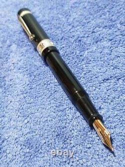 Limited Edition Black Bexley Decoband 14k 585 Gold M Nib Very Rare Fountain Pen