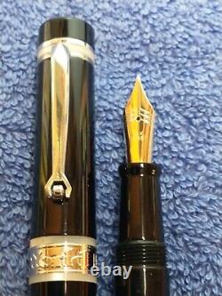 Limited Edition Black Bexley Decoband 14k 585 Gold M Nib Very Rare Fountain Pen