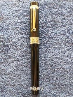 Limited Edition Black Bexley Decoband 14k 585 Gold M Nib Very Rare Fountain Pen