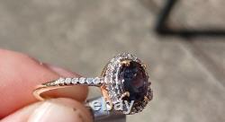 Limited Edition Very Rare Gold 18k Colour Change Garnet & Diamond Ring Size 7