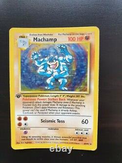 Machamp, Very Rare Shiny Pokemon Card, 8/102, 1995/1996/1998, First Generation